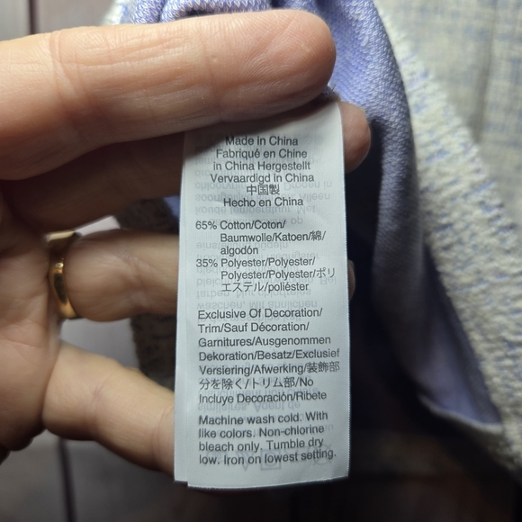 J.Crew Textured Cream And Periwinkle Sleeveless Tank Top Womens Large - Picture 5 of 6